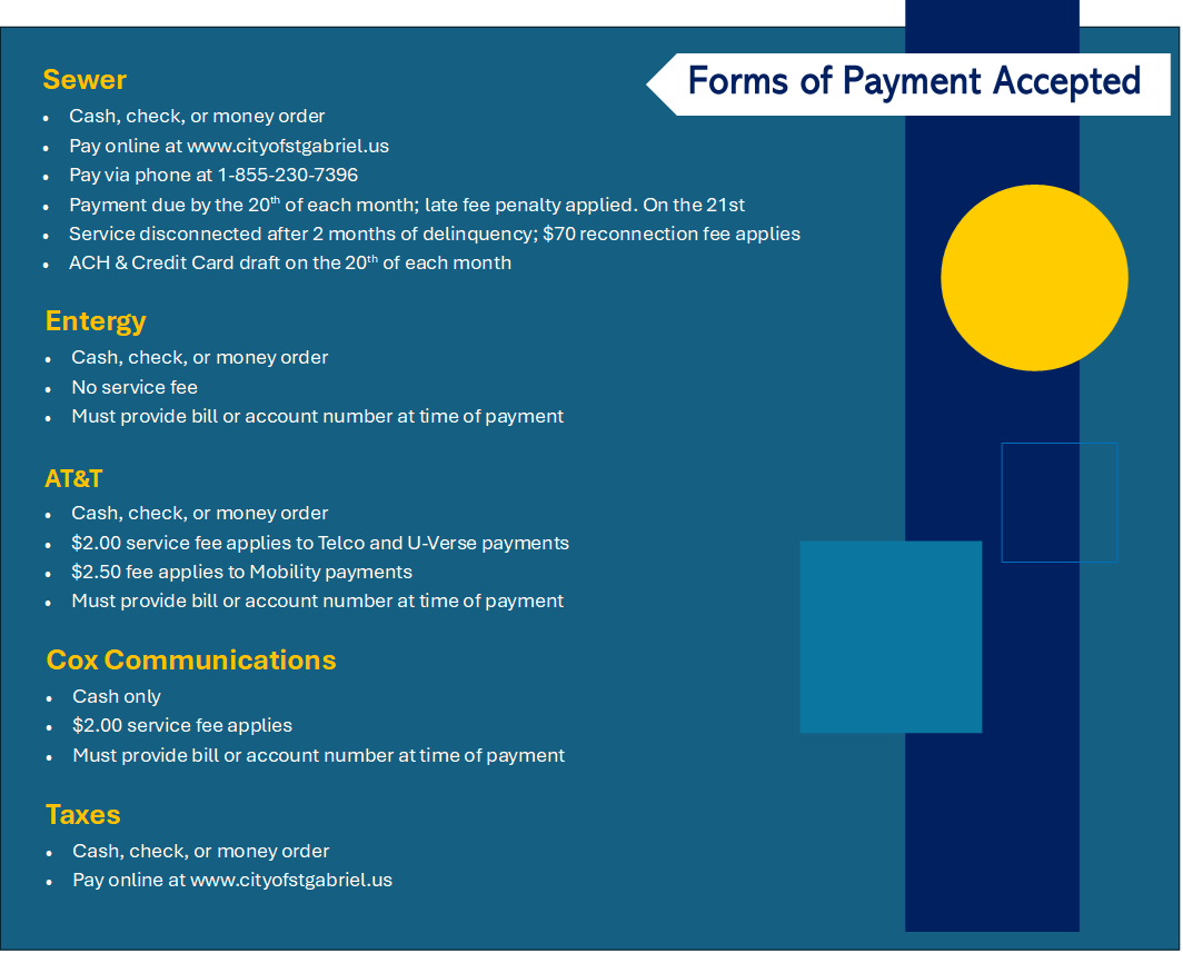 Taxes & Permits St. Gabriel, Louisiana